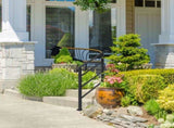 Handrails for Outdoor Steps, Wrought Iron Handrail Fits 1 or 3 Steps, Transitional Handrail with 44429222