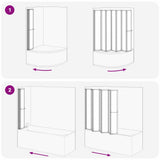 Bath Screen Folding Frosted 168 x 140 cm Aluminium & PP Panel 42023506