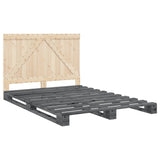 Bed Frame without Mattress Grey 140x200 cm Solid Wood Pine 3281564