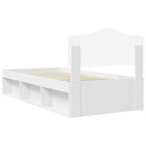 Bed Frame with Headboard White 90 x 200 cm Solid Pine Wood 3412943