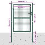 Fence Gate Steel 100x125 cm Green 145733