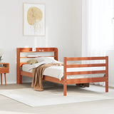 Bed Frame without Mattress Wax Brown 100x200 cm Solid Wood Pine 3306661