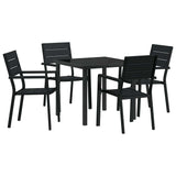 Garden Dining Set 5 pcs Black Powder-Coated Steel 3379143