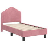 Toddler Bed Frame with Headboard Pink 70 x 140 cm Velvet 42010932