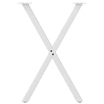 ZNTS Dining Table Legs X-Shaped 2 pcs White 50x cm Steel 4012909