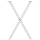 ZNTS Dining Table Legs X-Shaped 2 pcs White 50x cm Steel 4012909