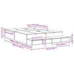 Storage Bed Frame with Drawer Black oak 236.5 x 150 x 31.5 cm 3335646