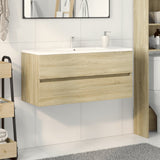 Bathroom Sink Cabinet Sonoma Oak 100x38.5x45 cm Engineered Wood 849639
