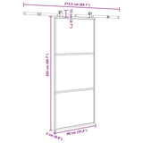 Sliding Door with Hardware Set 90x205 cm ESG Glass&Aluminium 3332807
