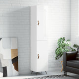 Highboard High Gloss White 34.5x34x180 cm Engineered Wood 3200107