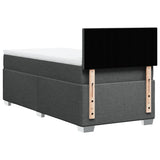 Box Spring Bed with Mattress Dark Grey 100x200 cm Fabric 3285793