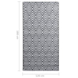 Outdoor Carpet ARAKIL White and Black 120x180 cm PP 310429