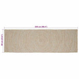 Area Rugs Natural and White 60 x 250 cm Jute 42010594