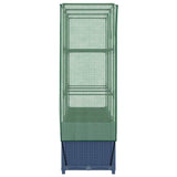 Raised Bed with Greenhouse Cover Rattan Look 120x40x138 cm 4015829