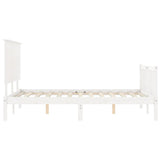 Bed Frame without Mattress White 140x190 cm Solid Wood Pine 3193382