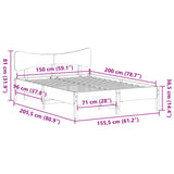 Bed Frame without Mattress Wax Brown 150x200 cm King Size Solid Wood Pine 3328231