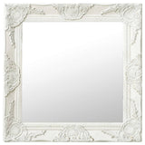 320312 Wall Mirror Baroque Style 50x50 cm White