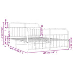 Metal Bed Frame without Mattress with Footboard Black 183x213cm 352601