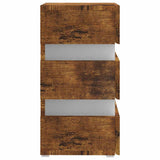LED Bedside Cabinet Smoked Oak 45x35x67 cm Engineered Wood 326848