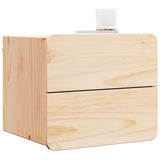 Bedside Table 2 pcs Natural 39 x 34 x 33 cm Solid pinewood 873506
