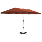 44872 Outdoor Parasol with Aluminium Pole 460x270 cm Terracotta