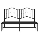 Metal Bed Frame without Mattress with Headboard Black 140x190cm 373789