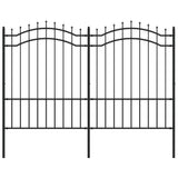 Garden Fence with Spear Top Black 239x150 cm Powder-coated Steel 151082