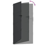 Garden Gate with Lock Black 110 x 205 cm Powder-Coated Steel 42015913