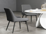 Set Of 2 Quilted PU Leather Dining Chairs with Metal Frame 4 Legs Foot Caps Home Seating Modern T3398P328161