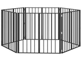 Dog Gate 6 pcs Black 80 x 100 cm Galvanised Steel 892003
