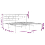 Metal Bed Frame without Mattress with Headboard White 193x203cm 355714