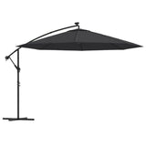 Cantilever Garden Parasol with LED Lights Black 350 cm 313784