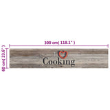 Kitchen Rug Washable Cooking Grey 60x300 cm Velvet 136548