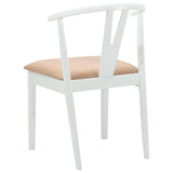 Dining Chair 2 pcs White and Brown Solid Rubber Wood 42020409