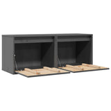 Wall Cabinets 2 pcs Grey 45x30x35 cm Solid Pinewood 813440