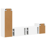 TV Cabinet Set Wall-mounted 4 pcs White Engineered Wood 3408997