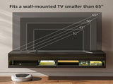 Floating TV Unit, Wall Mounted TV Cabinet for TVs up to 65", High Gloss Media Wall Unit with LED T3398P328293