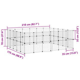 44-Panel Pet Cage with Door Black 35x35 cm Steel 3114040