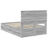 Bed Frame with Drawer Grey Sonoma 120 x 200 cm Engineer Wood 3410196