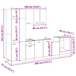 ZNTS 7 Piece Kitchen Cabinet Set Sonoma Oak Engineered Wood 3307654