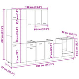 ZNTS 7 Piece Kitchen Cabinet Set Sonoma Oak Engineered Wood 3307654