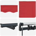 Retractable Awning Red Manual Red 450 x 350 cm Fabric 3331173