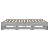 Bed Frame with Drawers without Mattress Grey Sonoma 200x200 cm 3207250