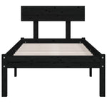 Bed Frame without Mattress Black Solid Wood Pine Single 810116