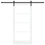 Sliding Door ORKDAL White 93 x 202 cm Solid Pine Wood and Glass 3331980