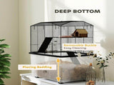 Three-Tier Gerbil Cage, Hamster Cage for Dwarf Hamster, Syrian Hamster w/ Wheels, Deep Bottom, Food T3398P347612