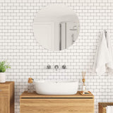 Subway Tile 50 pcs White Black 30.5 x 30.5 cm 42021220