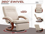 135&deg Manual Reclining Swivel Chair, with Footrest - Beige T3398P344786