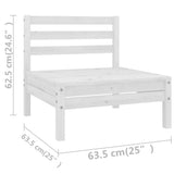 7 Piece Garden Lounge Set White Solid Pinewood 3082558