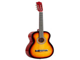 39 Inch Basswood Classical Folk Guitar Sunset Color including gig bag, spare strings, picks, capo, 59787585